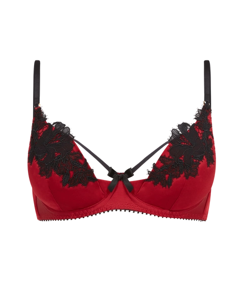 Penelopi Plunge Padded Bra in Red/Black | By Agent Provocateur