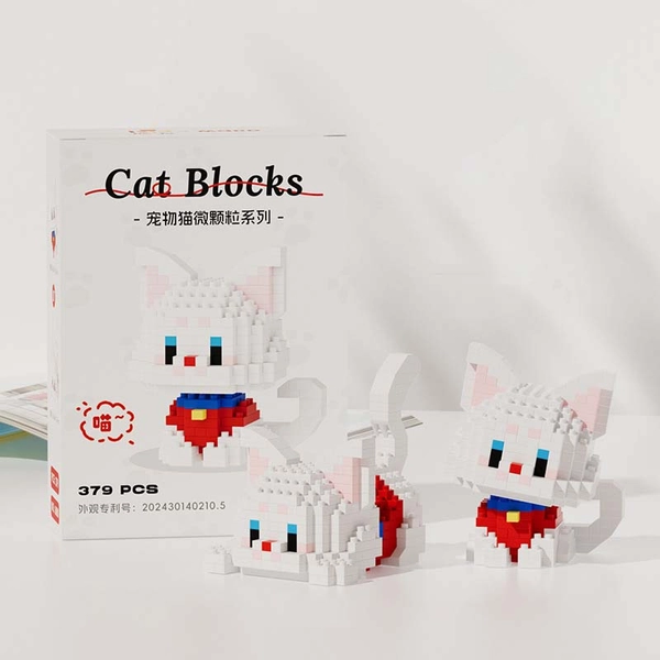Cute Cat Building Blocks Kawaii Cat Toy Blocks - 4