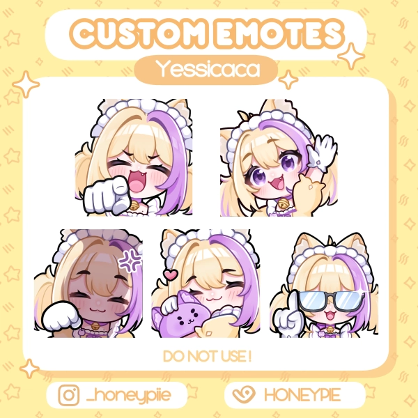 PACK OF 5 EMOTES (Static) by @HONEYPIE