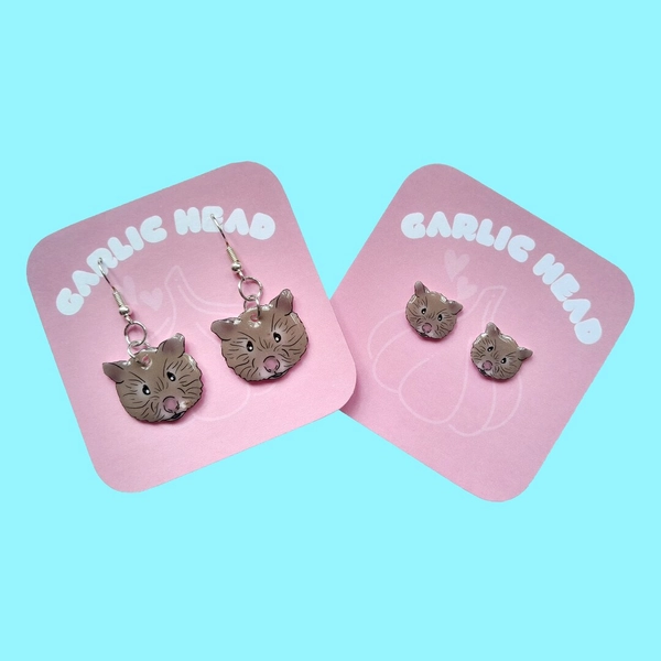 Hamster - Stud Earrings 