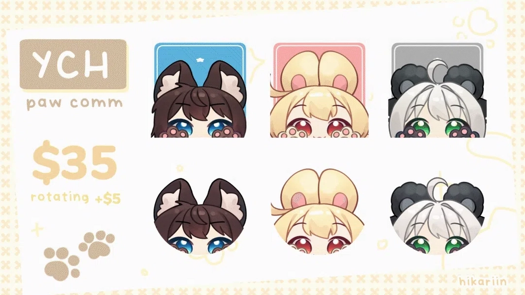 YCH Chibi Paw Animation by hikariin (@hikariin25)