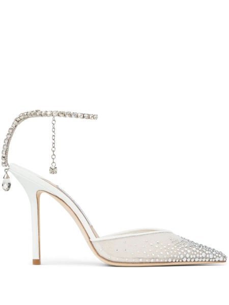 Jimmy Choo 100mm Saeda crystal-embellished pumps | 35,5