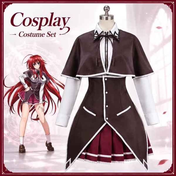 Anime High School D×D DxD Rias Gremory Cosplay Costume Wig Cloak Top Skirt Adult Sexy Woman Child Uniform Hallowen Suit