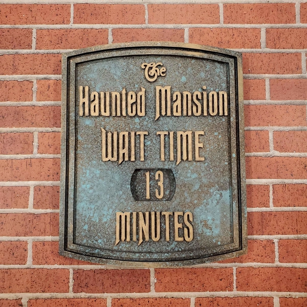 Haunted Mansion Wait Time Sign Plaque ---- 2 Size Available - Disneyland Disney World Entrance Line Prop Replica - Hand Painted! Doom Buggy