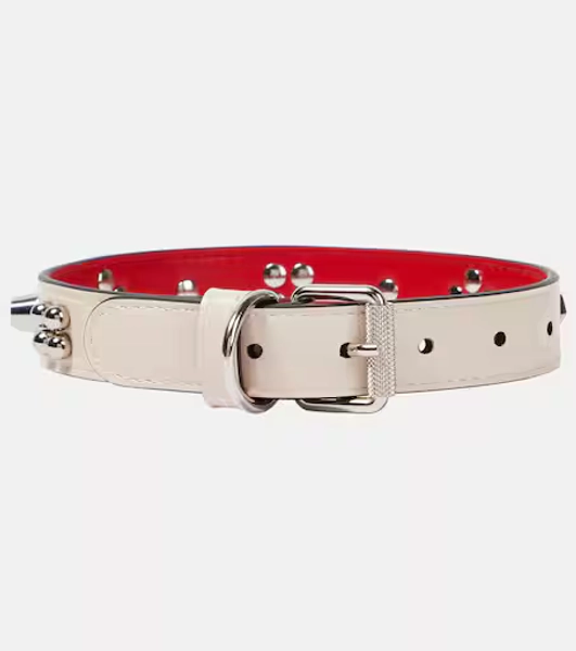 Loubicollar embellished leather dog collar 