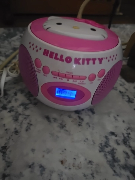 Hello Kitty Boom Box AM/FM Radio CD Player BT Aux-in KT2029BT Works as Intended