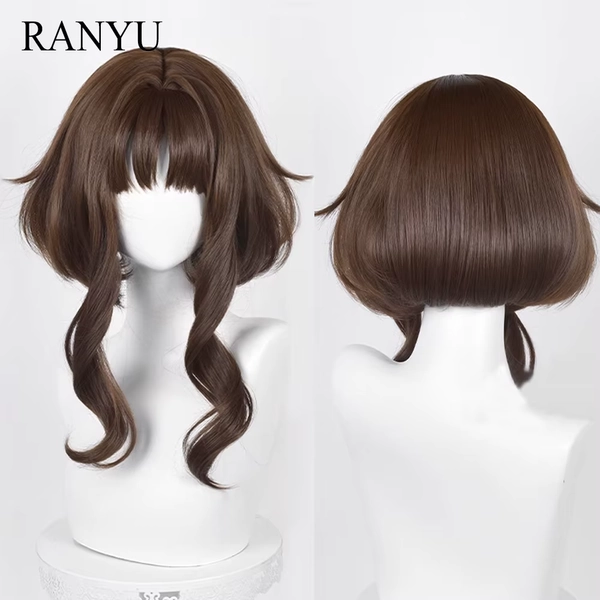 Short Straight Synthetic Brown Wig Anime Game Cosplay Fluffy Heat Resistant Jellyfish Head Wig for Daily Party - AliExpress 