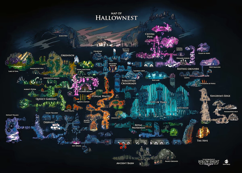 'Hollow Knight Map ' Poster, picture, metal print, paint by Time Art | Displate