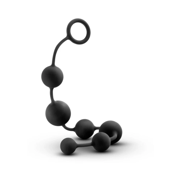 Anal Adventures Platinum Silicone Large Anal Beads, Black