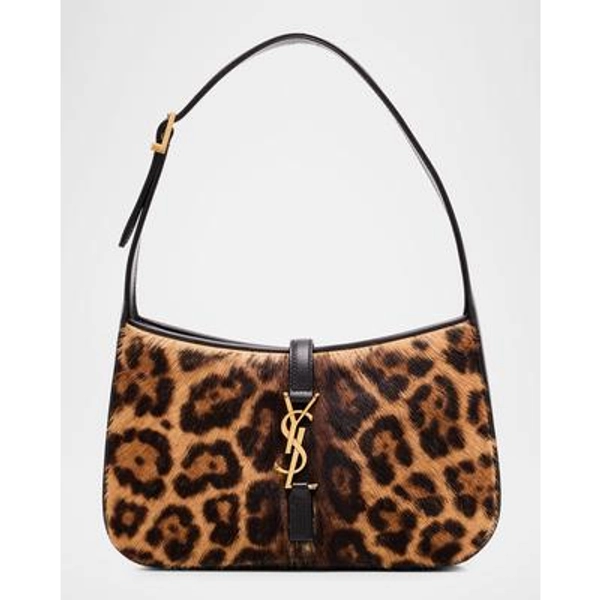 Le 5 A 7 Shoulder Bag in Leopard-Print Calf Hair