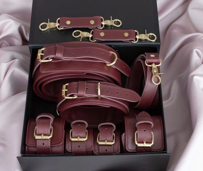 Luxury Leather Bondage Set for Couples – BDSM Restraint Kit With Collar and Cuffs | Anniversary Gift for Wife - Etsy