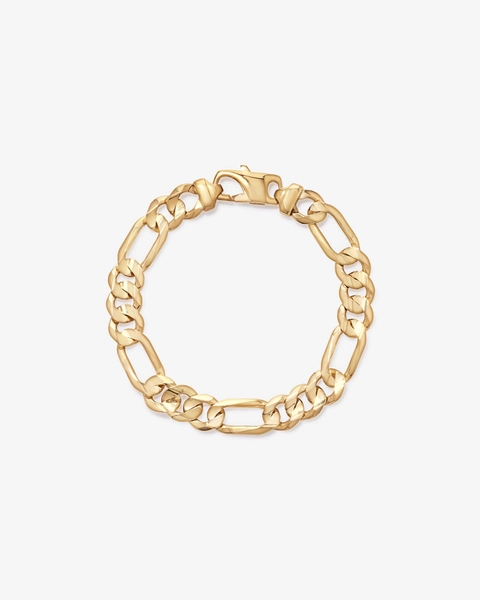 21cm (8") Figaro Chain Bracelet in 18kt Vermeil