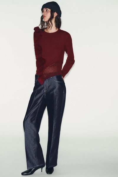 FLORAL TEXTURED KNIT JUMPER