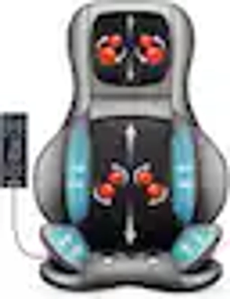 Comfier - Shiatsu Neck Back Massager with Heat, Air Compression Massage Chair Pad, Seat Cushion Massagers Gifts - Black