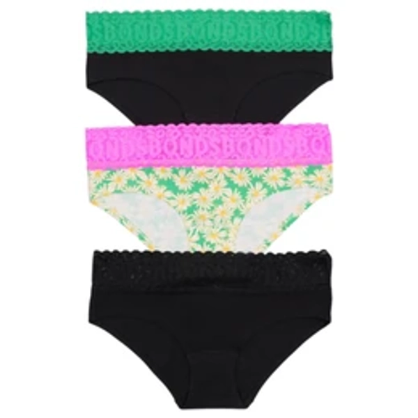 3 x Bonds Womens Match Its Bikini Multi Colour Underwear