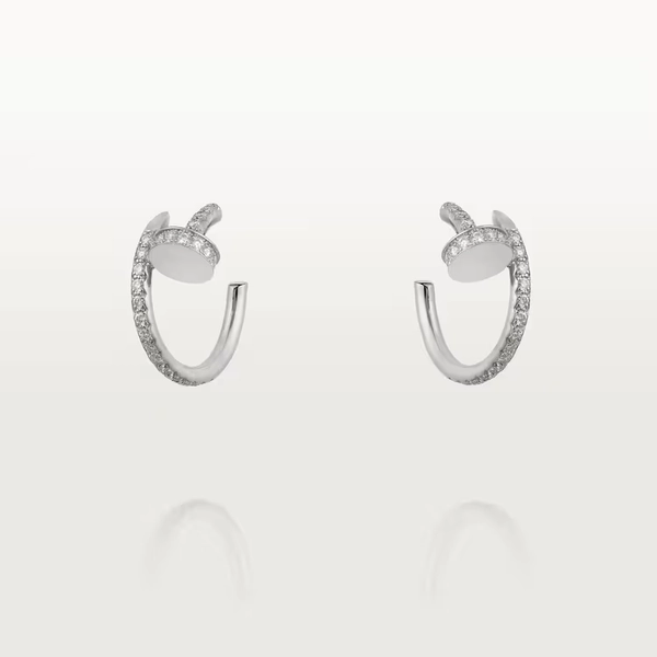 Juste un Clou hoop earrings, small model, paved