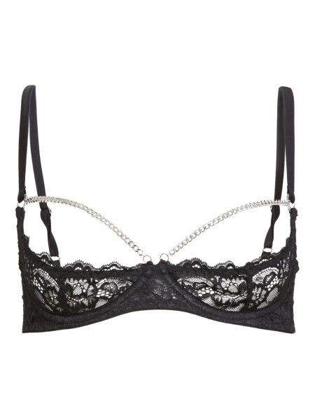 Fleur Du Mal Bianca chain-detail lace bra 