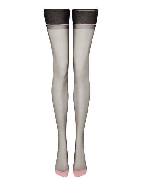 Gia Stockings in Black/Pink | By Agent Provocateur