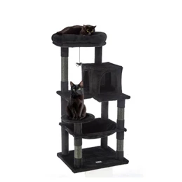 Zoomies Gothic Black - Medium Cat Scratching Post Tree - 118cm