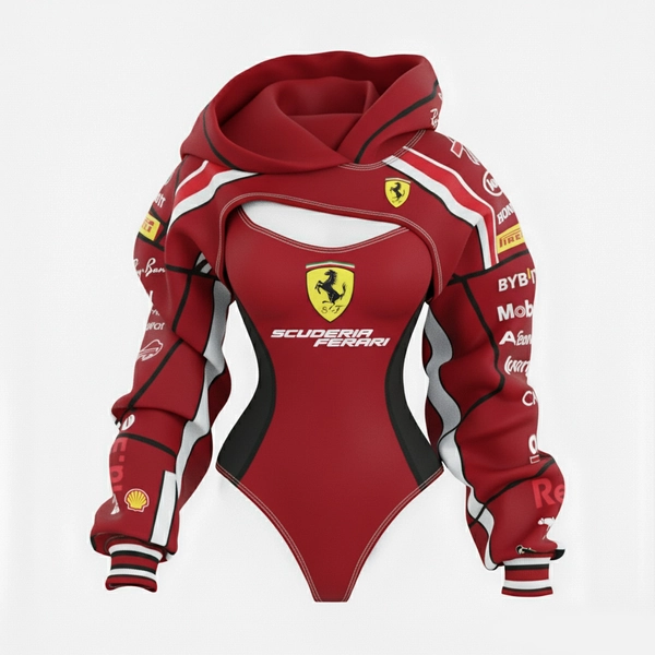 2026 New Women's Racing Team Logo Digital Print Irregular Cut Suit