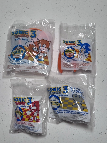 NIP Sonic The Hedgehog 3 1993 Complete Set Of 4 McDonald's Happy Meal Toys