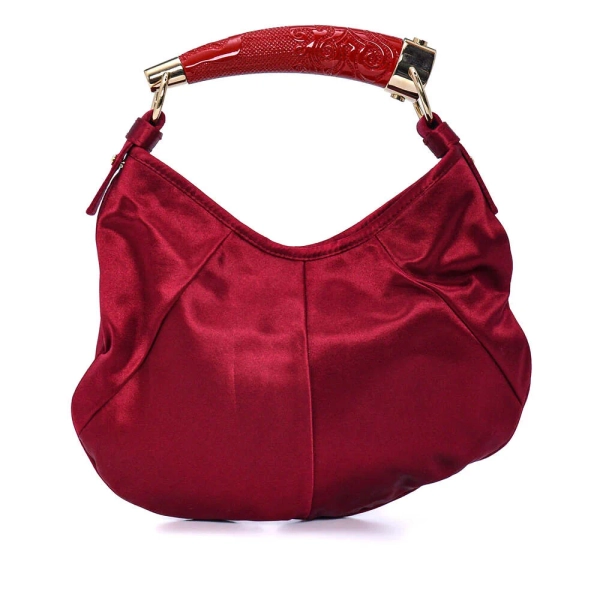 Yves Saint Laurent Vintage Red 'Mombasa' Mini Hobo Handbag