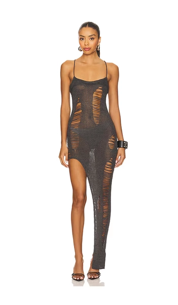 Laddered Knit Bandeau Dress