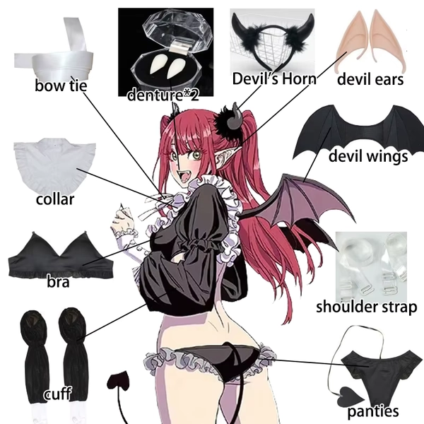 Rizu Kyun Anime Cosplay Costume, My fur s Up Darling, Kitagawa Marin Bikini, Kuroe Shizuku Wig