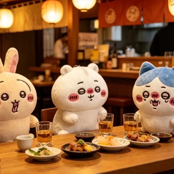 Nueva Serie de Postgripe, Hachiware Usagi Ligeramente Enojado, Adorable Peluche de Dibujos Animados, Accesorio de Decoración Colgante para Bolsos