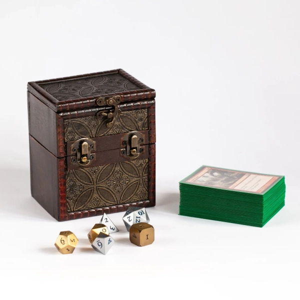 Elven Vault - Wood Deck Box for 100 Trading Cards & Dice Counters Storage - Etsy