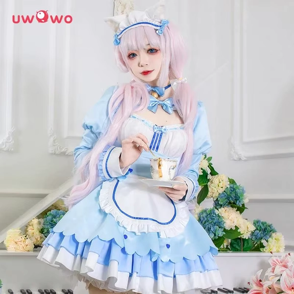Disfraz de Sirvienta Vanillaa Cosplay Mujer Azul