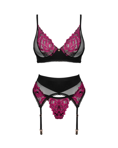 Obsessive - Set con ricamo a rose Rosenty