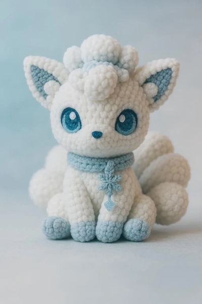 Alolan Vulpix–Inspired Amigurumi — Handmade Crochet Kawaii Plush