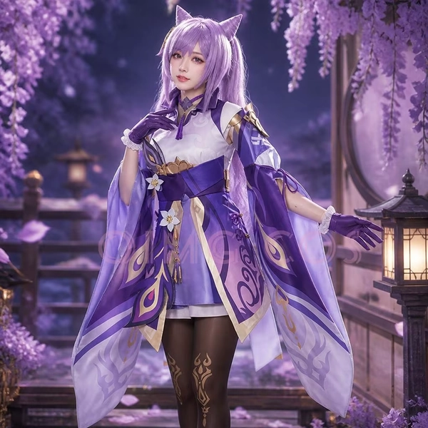 Genshin Impact Keqing Cosplay Kostüm Uniform Anime Chinesischer Stil Halloween-Kostüme für Frauen Spiel Ke Qing
