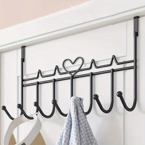 TEMU Over The Door Hook, Over Door Towel Rack, Over Door Coat Rack, Door Hanger Hook. Clothes, Belt, Hat, Behind Back Of Bathroom, Towel Hanger 7