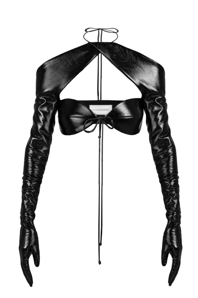 Halterneck bra with sleeves - Aleksandre Akhalkatsishvili