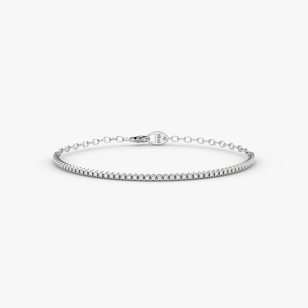 Petite Half Tennis Bracelet in White Gold | VRAI Created Diamonds