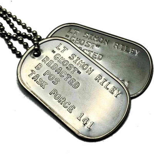 LT Simon Riley Ghost Military Dog Tags Stainless Steel