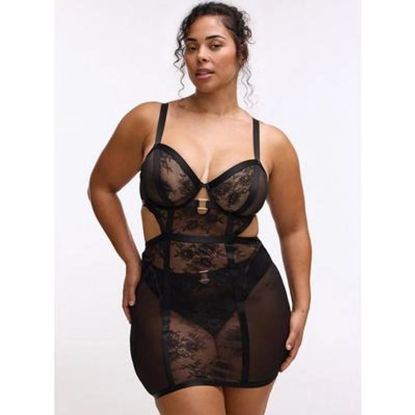 Torrid | Mob Wife Strappy Underwire Chemise in Black