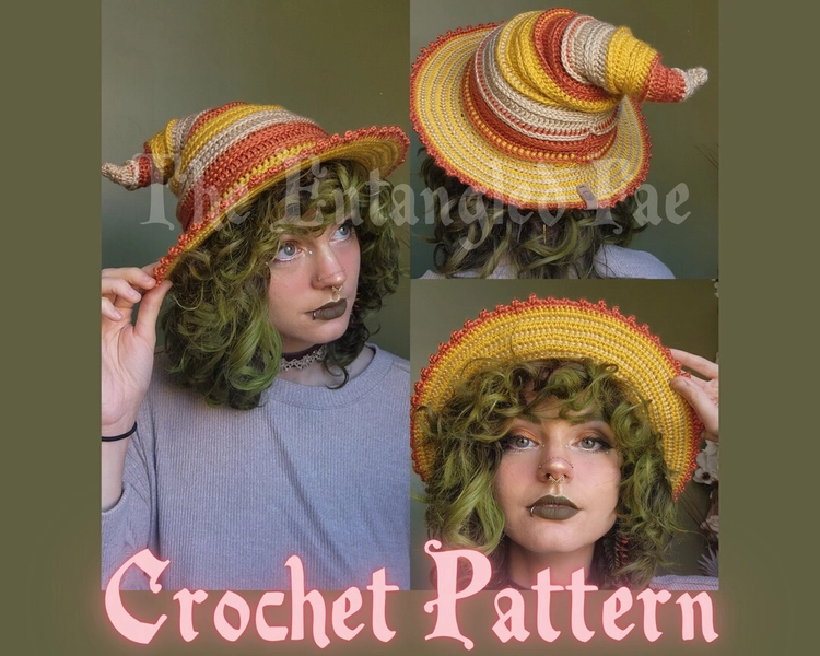 Twisteria Witch Hat Crochet Pattern - DIGITAL FILE Not a Finished Hat - Etsy
