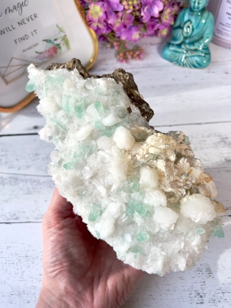 Green Apophyllite With Stilbite Cluster | Collector Crystal Specimen From India - Etsy.de