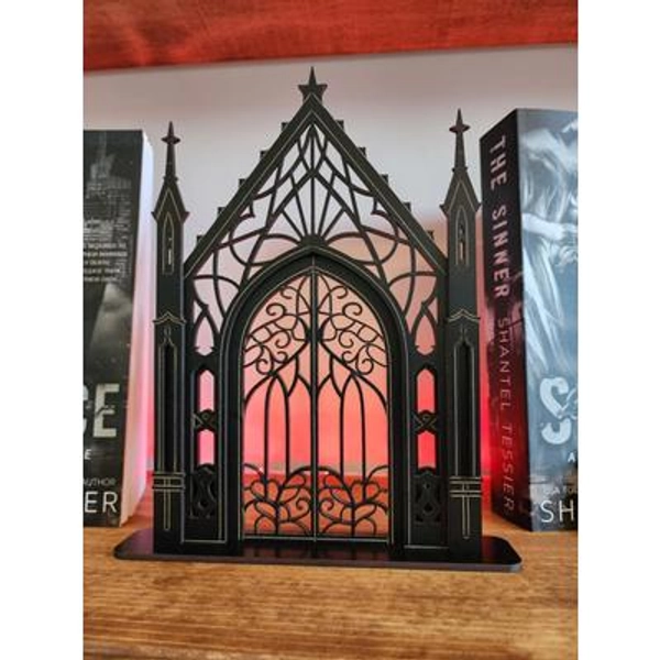Book Shelf Decor - Cathedral Gates for book shelf, spade gate, spade cathedral gates