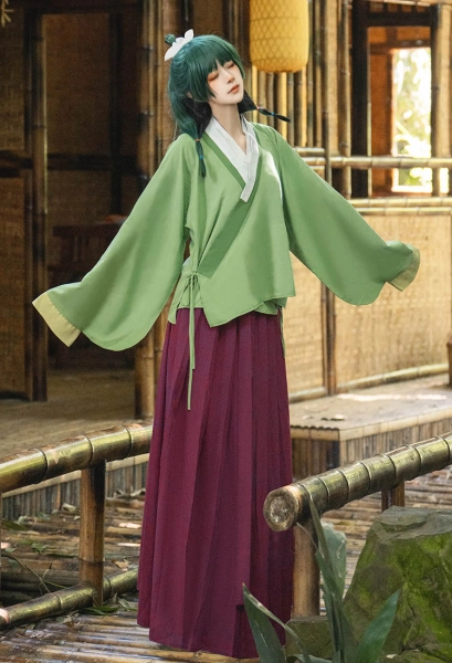 Cakuoyi The Apothecary Diaries Neko-Neko Cosplay Costume Top and Skirt with Hair Tie and Collar