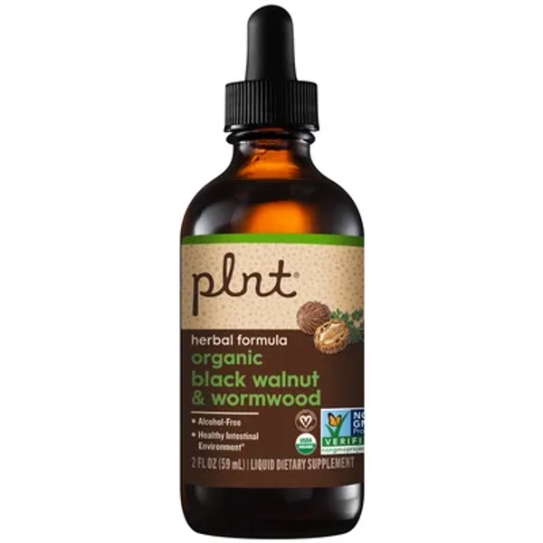 Organic Liquid Black Walnut & Wormwood – Supports a Healthy Intestinal Environment - Alcohol-Free (2 fl. oz.)