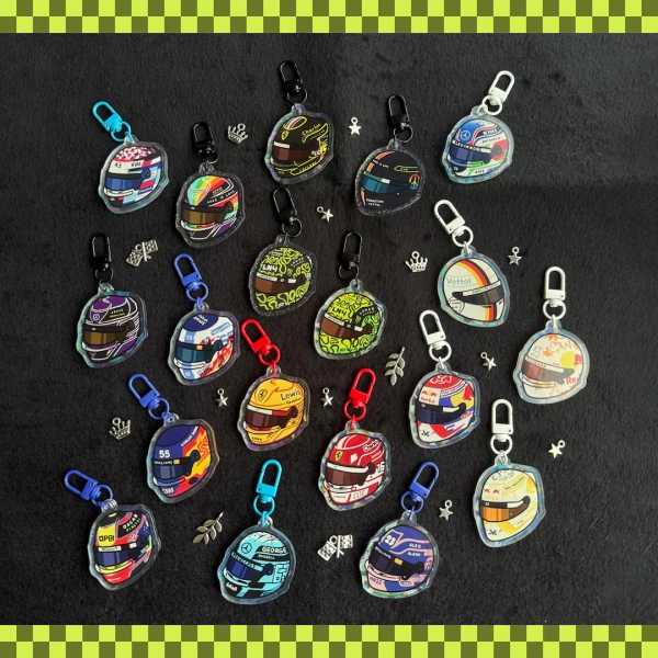 F1 Formula One Driver Helmet Holographic Keychains Lando Norris Charles Leclerc Lewis Hamilton Max Verstappen - Etsy