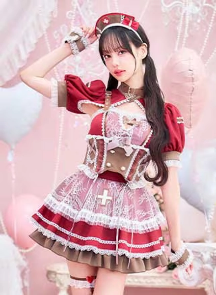 [Pre-order - Scheduled to ship mid-January] Love Cure Chocolat Berry Nurse "Valentine's Day 7-Piece Cosplay Set" [Malymoon] [CS25171]
