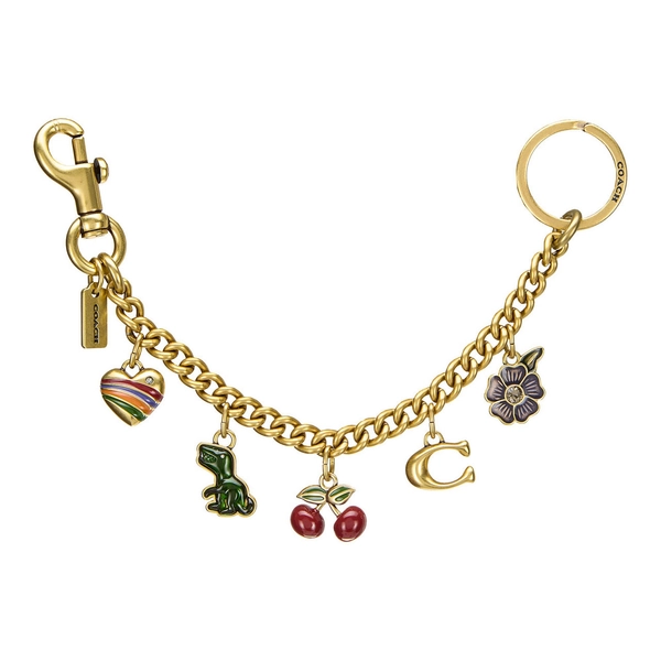 COACH Motif Chain Bag Charm - Multi Gold