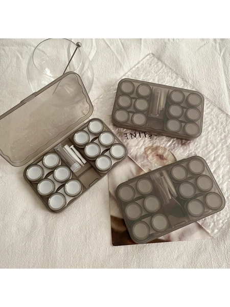 XIANG YU 1 stuk retro minimalistische draagbare lenzenhouder, transparant ontwerp, geschikt voor het bewaren en onderhouden van meerdere lenzen, waaronder contactlenzen en gekleurde lenzen, chique en elegante stijl.