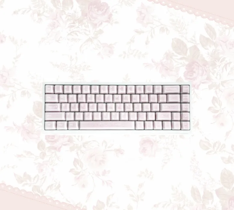 Keramik-Tastenkappen-Komplettset V2-Pink Crazed | Mit Legenden