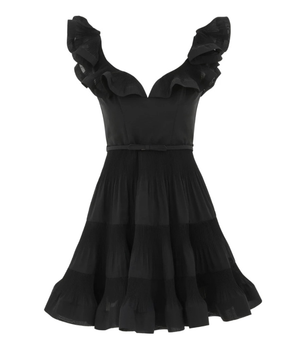 Pleated Frill Mini Dress